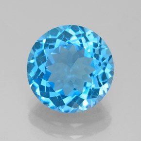 3.28캐럿 천연 스위스 블루 토파즈, 라운드 컷, 9.23 mm, VVS