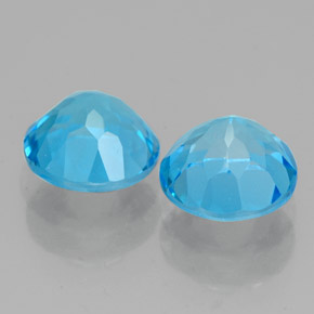 캐럿 천연 스위스 블루 토파즈 보석, 라운드 컷, 7.00 mm, VVS-VS