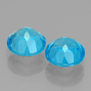캐럿 천연 스위스 블루 토파즈 보석, 라운드 컷, 7.07 mm, VVS
