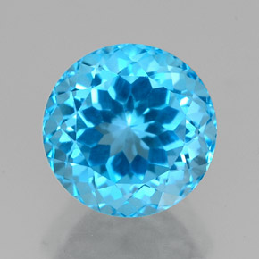 2.94캐럿 천연 스위스 블루 토파즈, 라운드 컷, 8.04 mm, VVS
