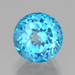 2.94캐럿 천연 스위스 블루 토파즈, 라운드 컷, 8.04 mm, VVS