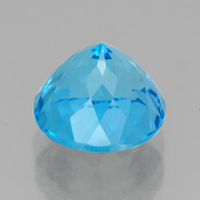 2.94캐럿 천연 스위스 블루 토파즈, 라운드 컷, 8.04 mm, VVS