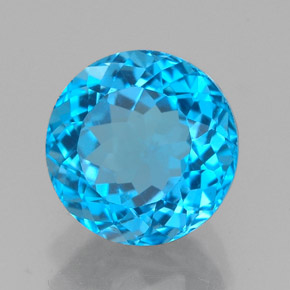2.65캐럿 천연 스위스 블루 토파즈, 라운드 컷, 8.06 mm, VVS