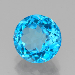 2.44캐럿 천연 스위스 블루 토파즈, 라운드 컷, 8.06 mm, VVS