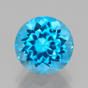 2.66캐럿 천연 스위스 블루 토파즈, 라운드 컷, 8.06 mm, VVS