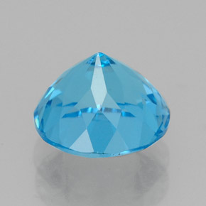 2.66캐럿 천연 스위스 블루 토파즈, 라운드 컷, 8.06 mm, VVS