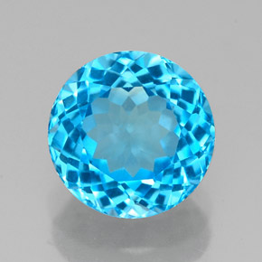 2.43캐럿 천연 스위스 블루 토파즈, 라운드 컷, 7.99 mm, VVS