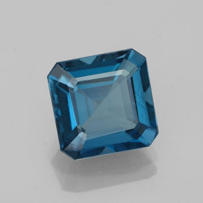2.63캐럿 천연 런던 블루 토파즈, 에메랄드 컷, 8.1×8 mm, VVS-VS