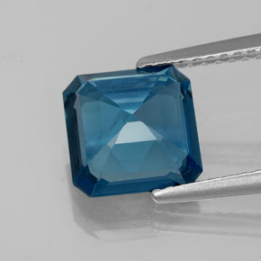 2.63캐럿 천연 런던 블루 토파즈, 에메랄드 컷, 8.1×8 mm, VVS-VS