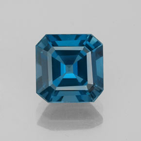 2.41캐럿 천연 런던 블루 토파즈, 에메랄드 컷, 7.7×7.6 mm, VVS