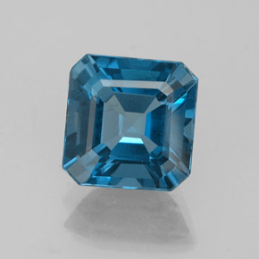 2.68캐럿 천연 런던 블루 토파즈, 에메랄드 컷, 8×7.8 mm, VVS