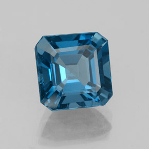 2.68캐럿 천연 런던 블루 토파즈, 에메랄드 컷, 8×7.8 mm, VVS