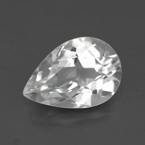 3.36캐럿 천연 화이트 토파즈, 배 모양, 11.9×8.2 mm, VVS