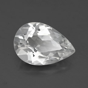 3.36캐럿 천연 화이트 토파즈, 배 모양, 11.9×8.2 mm, VVS