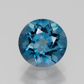 1.70캐럿 천연 런던 블루 토파즈, 라운드 컷, 7.13 mm, VVS