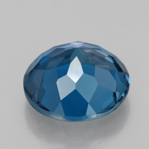 3.38캐럿 천연 런던 블루 토파즈, 라운드 컷, 9.06 mm, VVS-VS