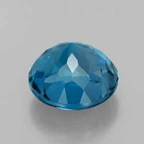 3.26캐럿 천연 런던 블루 토파즈, 라운드 컷, 8.54 mm, VVS