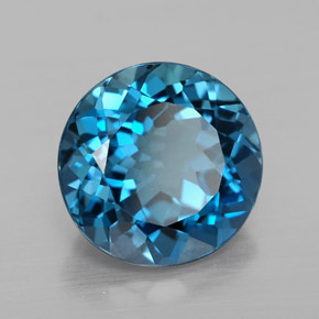 3.30캐럿 천연 런던 블루 토파즈, 라운드 컷, 9.03 mm, VVS