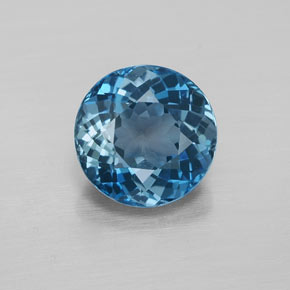 2.48캐럿 천연 런던 블루 토파즈, 라운드 컷, 8.24 mm, VVS-VS