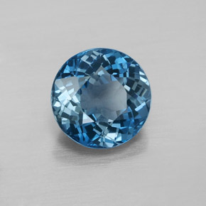 2.48캐럿 천연 런던 블루 토파즈, 라운드 컷, 8.24 mm, VVS-VS