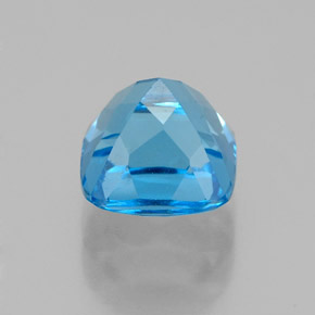 2.67캐럿 천연 스위스 블루 토파즈, 쿠션 컷, 7.2×7.2 mm, VVS