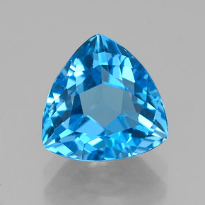 3.24캐럿 천연 스위스 블루 토파즈, 트릴리언, 9.1×9 mm, VVS-VS