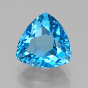 3.24캐럿 천연 스위스 블루 토파즈, 트릴리언, 9.1×9 mm, VVS-VS