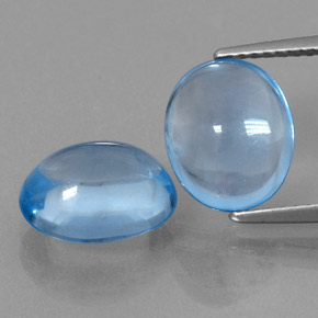 캐럿 천연 스위스 블루 토파즈 보석, 타원형 컷, 10.7×8.7 mm, 투명한