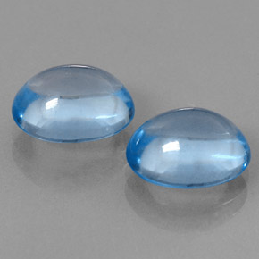캐럿 천연 스위스 블루 토파즈 보석, 타원형 컷, 10.7×8.7 mm, 투명한