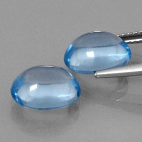 캐럿 천연 스위스 블루 토파즈 보석, 타원형 컷, 10.7×8.7 mm, 투명한