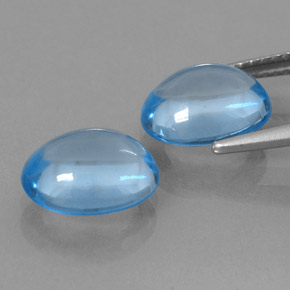 7.62캐럿 천연 스위스 블루 토파즈 보석, 타원형 컷, 10.5×8.6 mm, 투명한