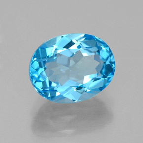 2.64캐럿 천연 스위스 블루 토파즈, 타원형 컷, 9.1×7.2 mm, VS