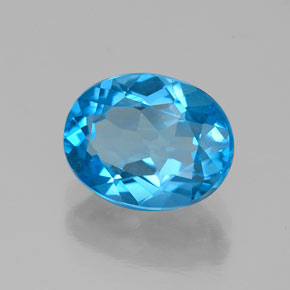 2.17캐럿 천연 스위스 블루 토파즈, 타원형 컷, 8.9×6.9 mm, VVS