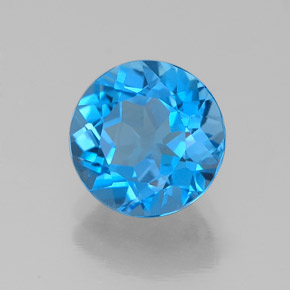 2.28캐럿 천연 스위스 블루 토파즈, 라운드 컷, 8.06 mm, VVS
