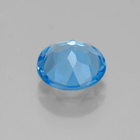 1.57캐럿 천연 스위스 블루 토파즈, 라운드 컷, 7.50 mm, VS