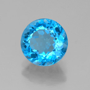 2.14캐럿 천연 스위스 블루 토파즈, 라운드 컷, 7.78 mm, VVS