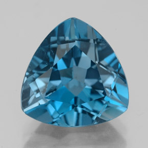 6.63캐럿 천연 런던 블루 토파즈, 트릴리언, 11.9×11.8 mm, VVS