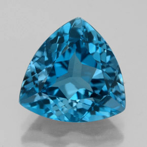 6.69캐럿 천연 런던 블루 토파즈, 트릴리언, 12×11.9 mm, VVS