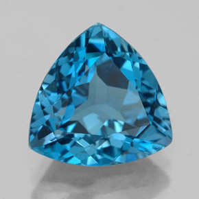 6.69캐럿 천연 런던 블루 토파즈, 트릴리언, 12×11.9 mm, VVS