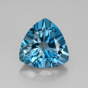 5.28캐럿 천연 런던 블루 토파즈, 트릴리언, 11.7×11.7 mm, VVS