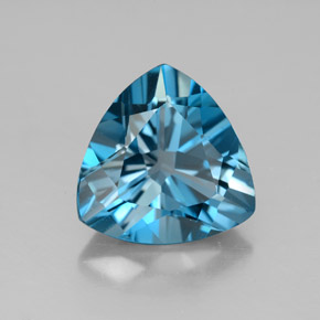 5.28캐럿 천연 런던 블루 토파즈, 트릴리언, 11.7×11.7 mm, VVS