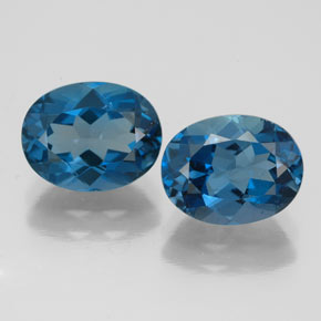 캐럿 천연 런던 블루 토파즈 보석, 타원형 컷, 9.2×7.2 mm, VVS-VS