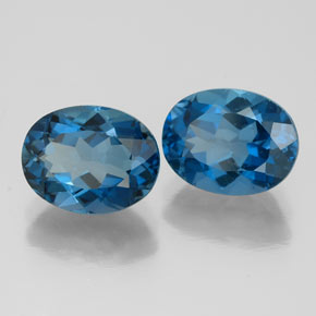캐럿 천연 런던 블루 토파즈 보석, 타원형 컷, 9.2×7.2 mm, VVS-VS