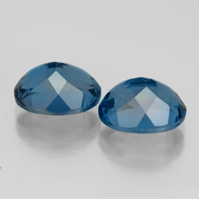 캐럿 천연 런던 블루 토파즈 보석, 타원형 컷, 9.2×7.2 mm, VVS-VS