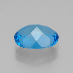 2.16캐럿 천연 스위스 블루 토파즈, 타원형 컷, 9.1×7.1 mm, VVS