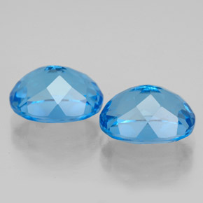 캐럿 천연 스위스 블루 토파즈 보석, 타원형 컷, 9.1×7.1 mm, VVS-VS