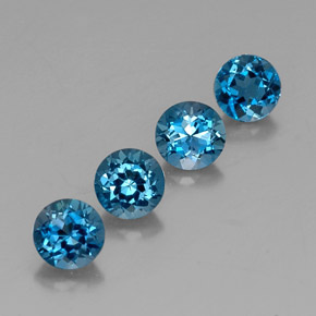 캐럿 천연 런던 블루 토파즈 보석, 라운드 컷, 6.06 mm, VVS-VS