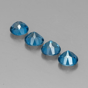 캐럿 천연 런던 블루 토파즈 보석, 라운드 컷, 6.06 mm, VVS-VS