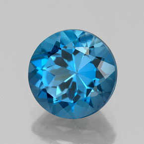 2.34캐럿 천연 런던 블루 토파즈, 라운드 컷, 8.03 mm, VVS