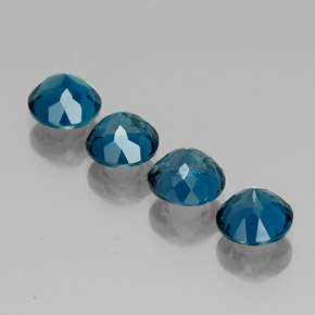 캐럿 천연 런던 블루 토파즈 보석, 라운드 컷, 7.21 mm, VVS-VS